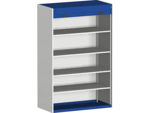 roldeurkast 2000x1300x650mm 4xStalen bodem cil.-slot RAL7035 RAL5010