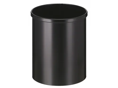 Ronde Papierbak Metaal 15 Liter Zwart