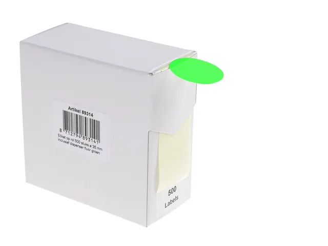 Etiket Rillprint 35mm op rol fluor groen 500 stuks