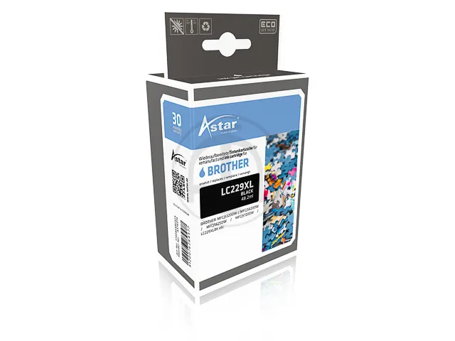 Astar Brother LC229XLBK MFCJ Inkt Zwart HC Rebuilt 2400 Pagina's 48ml