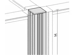 verbindingszuil 4x90°,v. kantoor-scheidingswand,H 1600mm