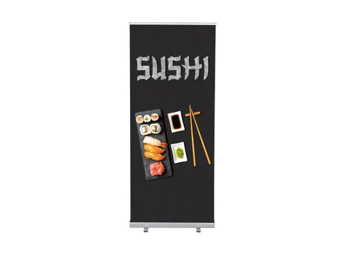 Roll-Banner 85x200 complete set met print "Sushi"
