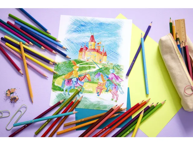 Crayon de couleur Faber-Castell Castle hexagonal étui métallique 24