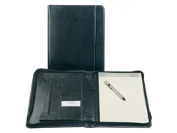 Schrijfmap Brepols Palermo luxe A4 met rits incl schrijfblok zwart