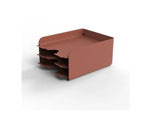 ODBLOC metalen brievenbak 3-delig terracotta