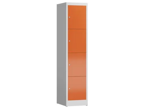 Lockerkast 1800x415x500mm 1x4 vakken cilinderslot, sokkel, RAL3000