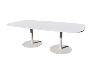 Linesto vergadertafel 240x120 deens ovaal krijtwit 25mm wit - 1