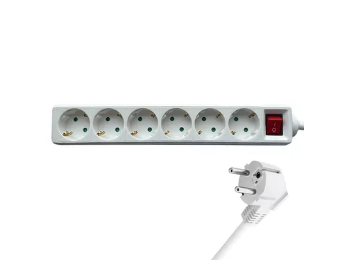Stekkerdoos BRASQ 6 voudig 3 meter wit