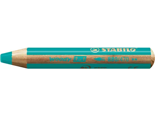 Kleurpotloden STABILO 880 woody 3 in 1 multitalent turquois