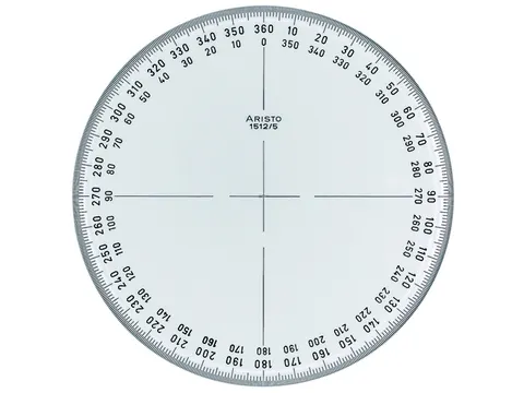 Kompasroos Aristo 360° 12 cm glashelder plexiglas
