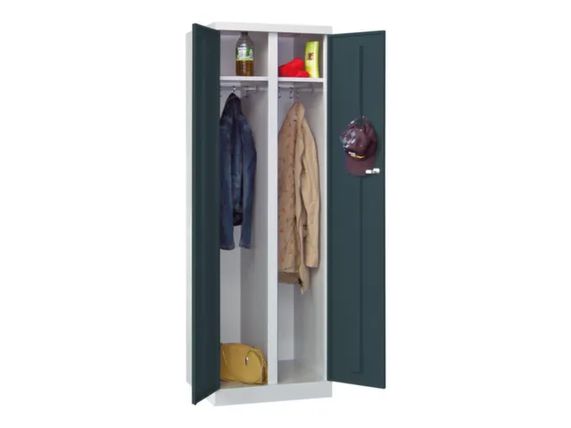 kleding-/wasgoedkast,HxBxD 1800x600x500mm,RAL7035,front RAL7016