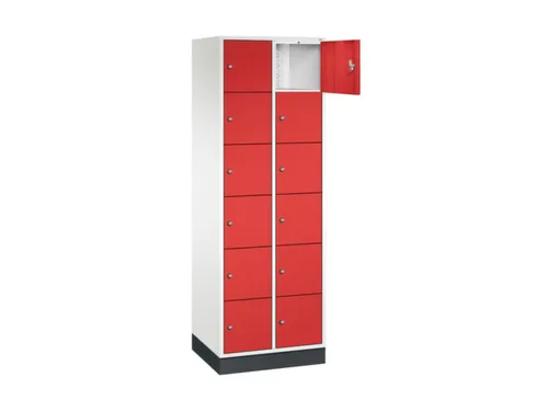 lockerkast,HxBxD 1950x620x500mm,2x6vakken,cil.-slot,sokkel