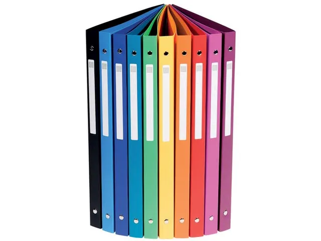 ringmap A4 ondoorschijnend PP 4 ringen assorti