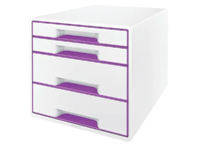 Ladenblok Leitz WOW Cube 4 laden wit/paars