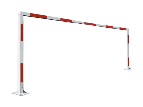 hoogtebegrenzer,HxB 2200-3570x3850-5200mm,paal rood/wit