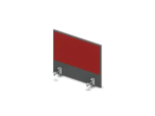 opzetpaneel bureau aanbouw zijkant MS-donkergrijs BN4011-rood 600mm - 1