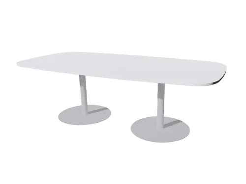 Linesto vergadertafel 240x120 deens ovaal krijtwit 25mm alu
