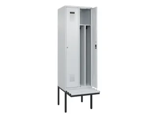 locker met bank,voor scheiding van kleding,HxBxD 2120x600x815mm,2vak - 1