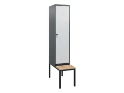 locker met bank,HxBxD 1950x400x815mm,1vak,vak B 400mm,draaigrendel