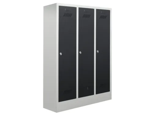 lockerkast v. kinderen,HxBxD 1600x930x500mm,3vak,RAL7035,front RAL7016