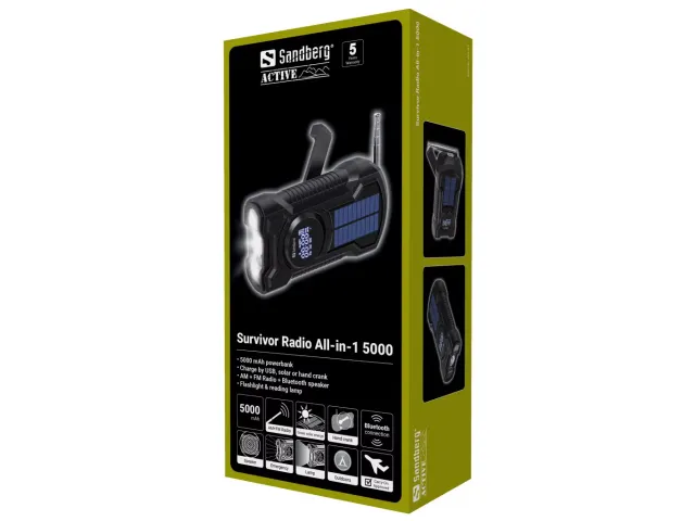 421-03 Survivor Radio AIO Powerbank Lithium Ionen 5.000 mA zwart