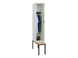 locker met bank,HxBxD 2120x300x815mm,1vak,vak B 300mm,draaigrendel - 1