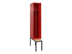 locker met bank,voor scheiding van kleding,HxBxD 2120x300x815mm,1vak