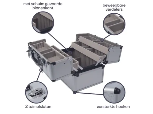 Aluminium Gereedschapskoffer 360X220X250Mm 19.8 Liter
