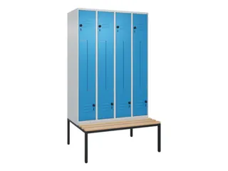 Z-garderobekast,HxBxD 2120x1200x815mm,8vak,vak B 300mm,draaigrendel - 1