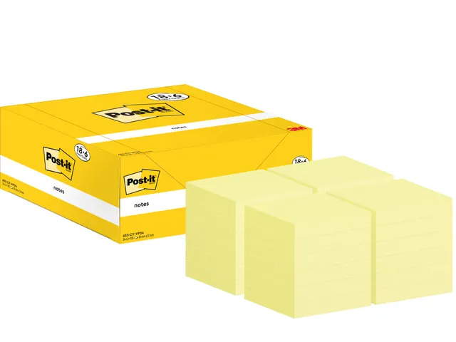 Notes 3M Post-it 653-CY 38x51mm jaune lot promo