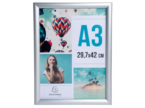 Wand poster lijst A3 aluminium/kristal