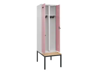 locker met bank,voor scheiding van kleding,HxBxD 2120x600x815mm,2vak - 1