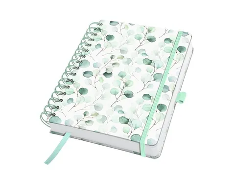 Notitieboek Jolie A5 spiraal Eucalyptus Day HC blanco 240 pag 120gr