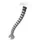 kabelworm,v. bureau,L 820mm,zilverkleurig