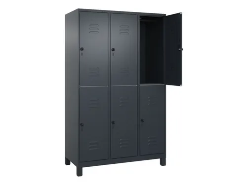 dubbeldekse locker,HxBxD 1950x1200x500mm,3x2vak.,vak B 400mm