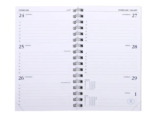 Agendavulling 2026 Ryam Memoplan 7 7dagen/2pagina's wit