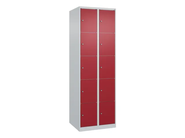 lockerkast,HxBxD 1850x600x500mm,2x5vakken,vak B 300mm,cil.-slot