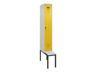locker met bank,HxBxD 2120x300x815mm,1vak,vak B 300mm,draaigrendel - 2