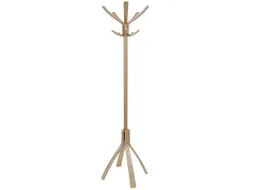 Cafe houten kapstok met 10 haken in licht hout 176 cm.