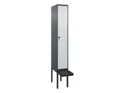 locker met bank,HxBxD 2120x300x815mm,1vak,vak B 300mm,draaigrendel