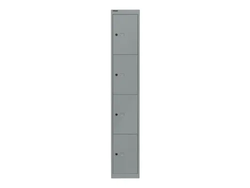 lockerkast,HxBxD 1802x305x305mm,1x4vakken,cil.-slot,romp zilverkleurig