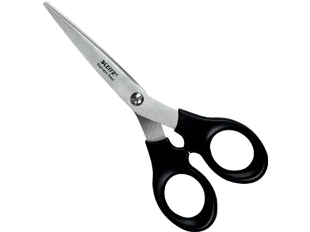 schaar, 16,5 cm, RVS, zwart, op blister