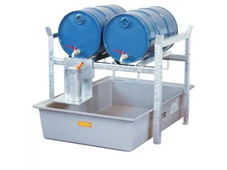 Aftapstelling Bxdxh 1410X700X840Mm V. 2X200L Vaten M. Bak 220L - 1