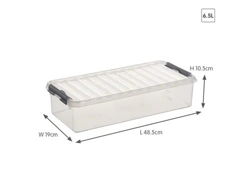 Q-line opbergbox 6,5L transparant grijs - 48,5x19x10,5cm