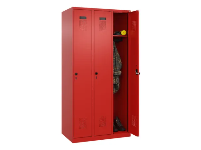 locker,HxBxD 1850x900x500mm,3vak,vak B 300mm,draaigrendel