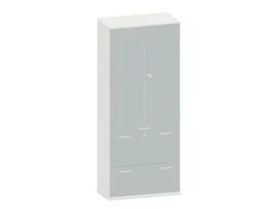 kantoorkast,HxBxD 1920x800x430mm,decor romp wit,decor front lichtgrijs
