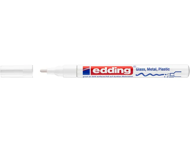Paintmarker edding 751 op oliebasis 1-2mm creatief wit