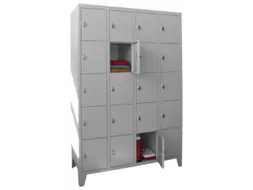 lockerkast,HxBxD 1850x1200x500mm,4x5vakken,RAL7035,front RAL7035