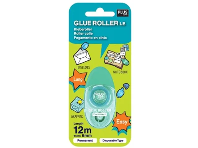 PLUS Japan Lijmroller groen 6mm x 12mm