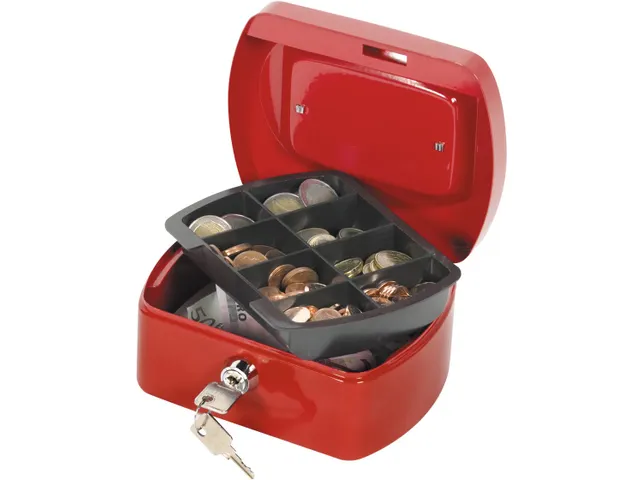 Geldkoffer Rood 155x120x75mm Inclusief 2 Sleutels